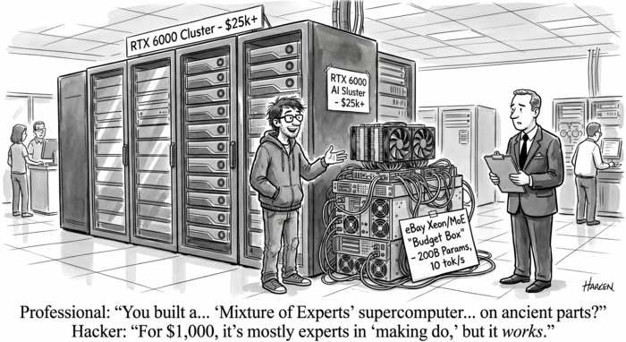 200 billion parameters for $1,000 — running large MoE models on budget eBay hardware